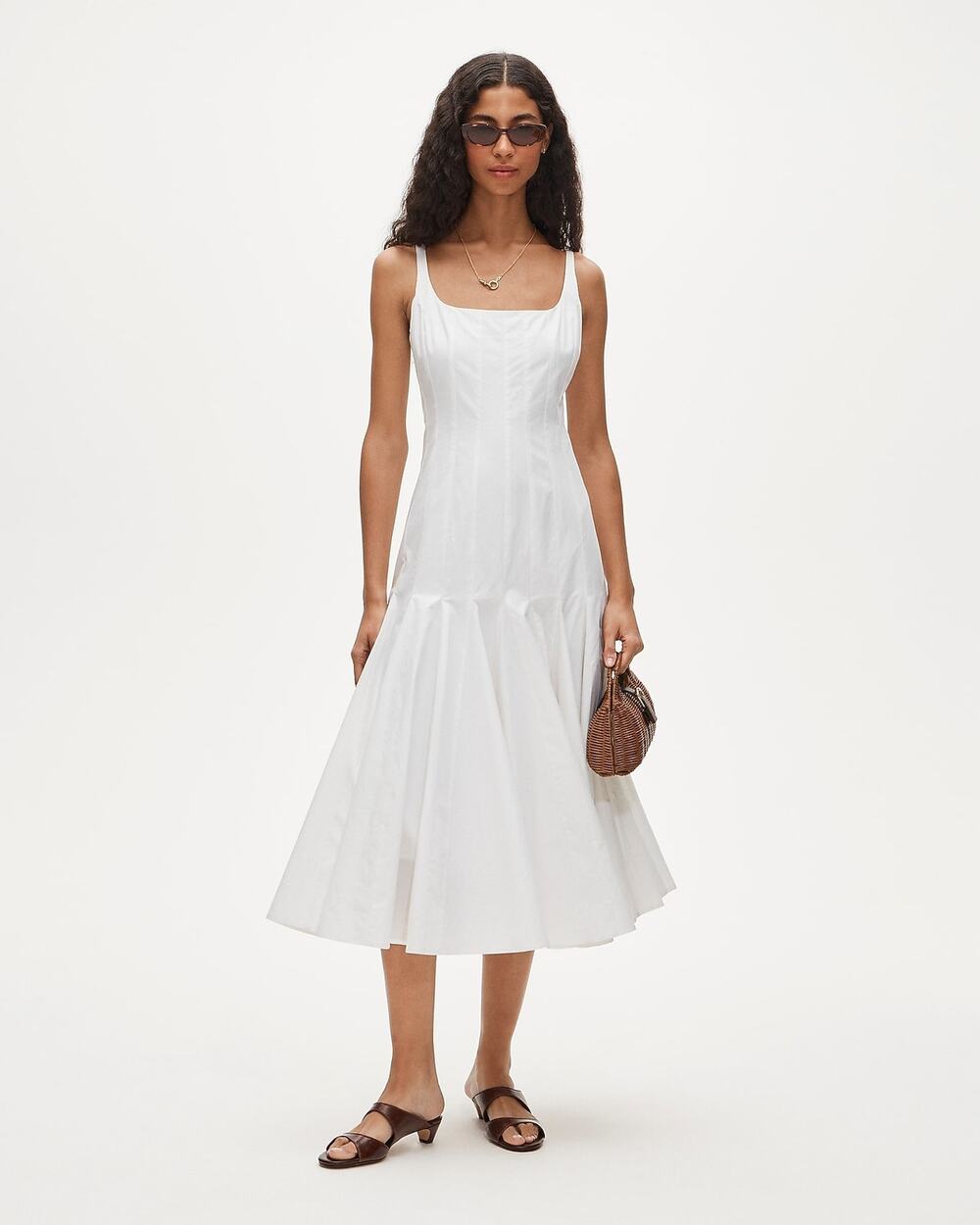 J. Crew Women's Collection Drop-Waist Dress in Cotton Poplin White Size 22 NWT